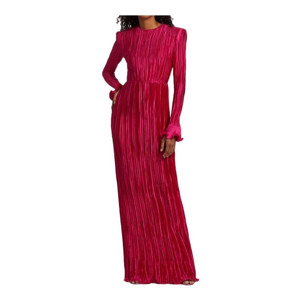 Andrew Gn Pleated Silk Column Gown Size 4 (36) NWT